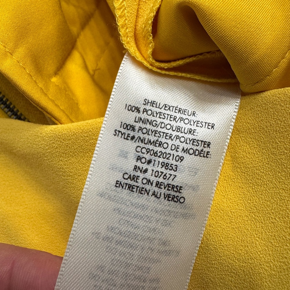 Alice + Olivia Women Sz 10 Donald Yellow Wide Leg High Rise Trousers Pants Crop - Picture 5 of 10